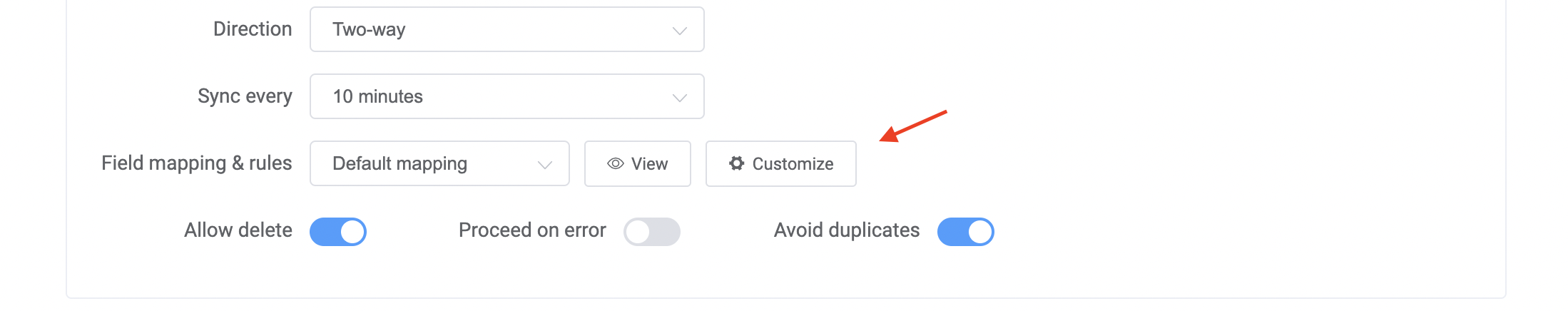 Create custom field mapping